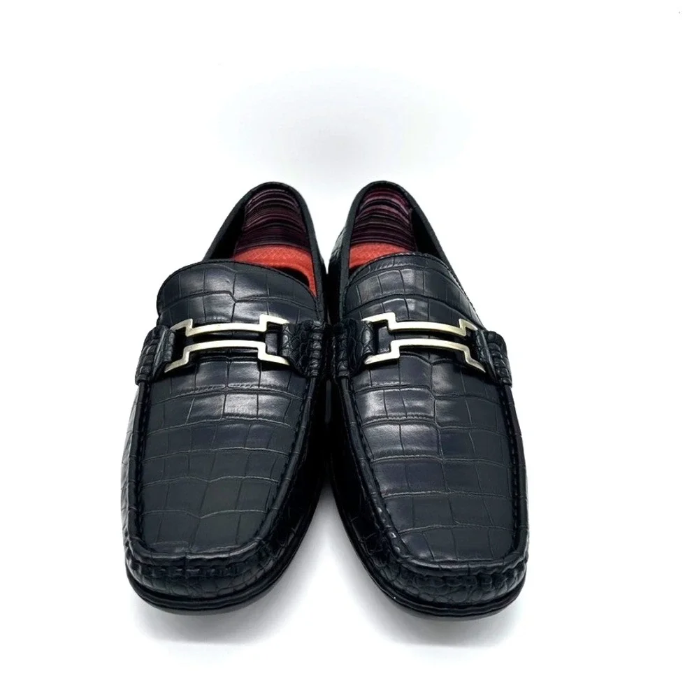 Stacy Adams Embrey Moc Toe Bit Slip-On Dress Men's Shoes Black‎ US 9M